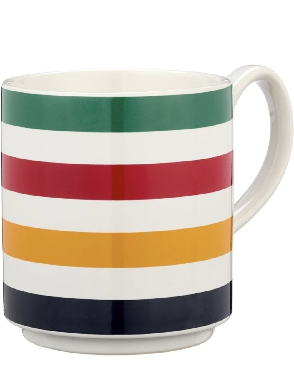 Brand New Hudson Bay Striped Ceramic Coffee Mug - Multicolour